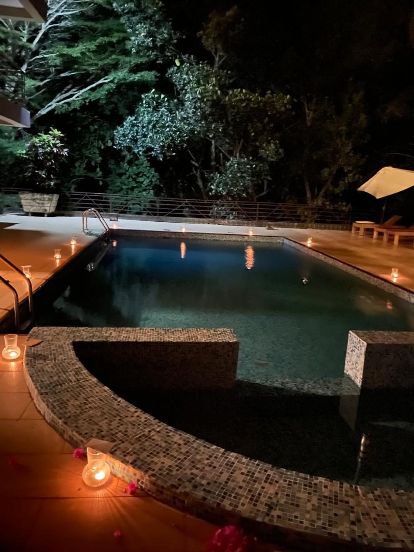 Evening swimming pool area at The Address Resort